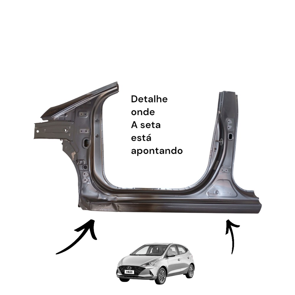 Coluna Portas Esquerda Caixa Ar Hb20 2020 2021 2022 Original Chumbo