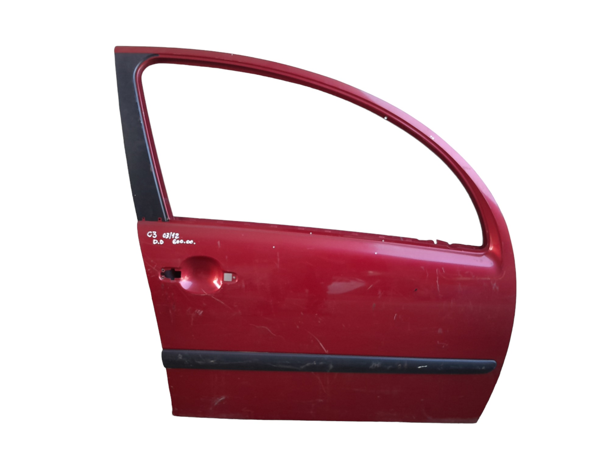 Porta Dianteira Direita Citroen C3 2003/12 Filé Original Dianteira Vermelho
