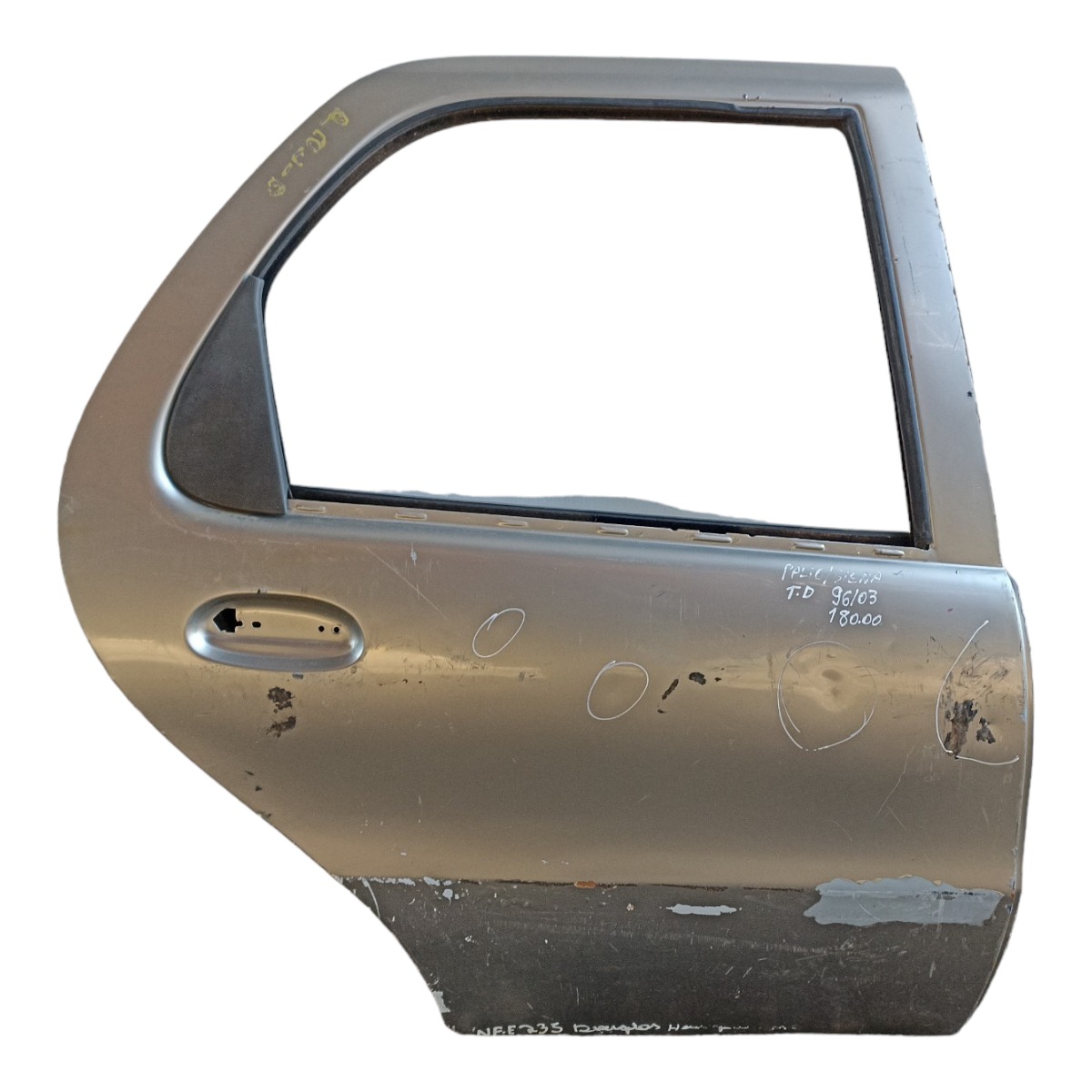 Porta Traseira Direita Fiat Palio Siena 1996 A 2003 Detalhe Traseira Direito Prata 1