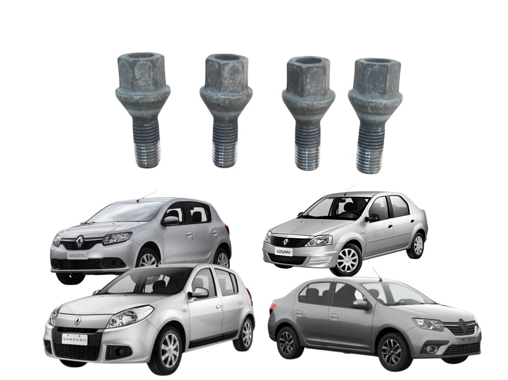 Kit Parafuso De Roda Sandero Logan 2003 A 2013 1