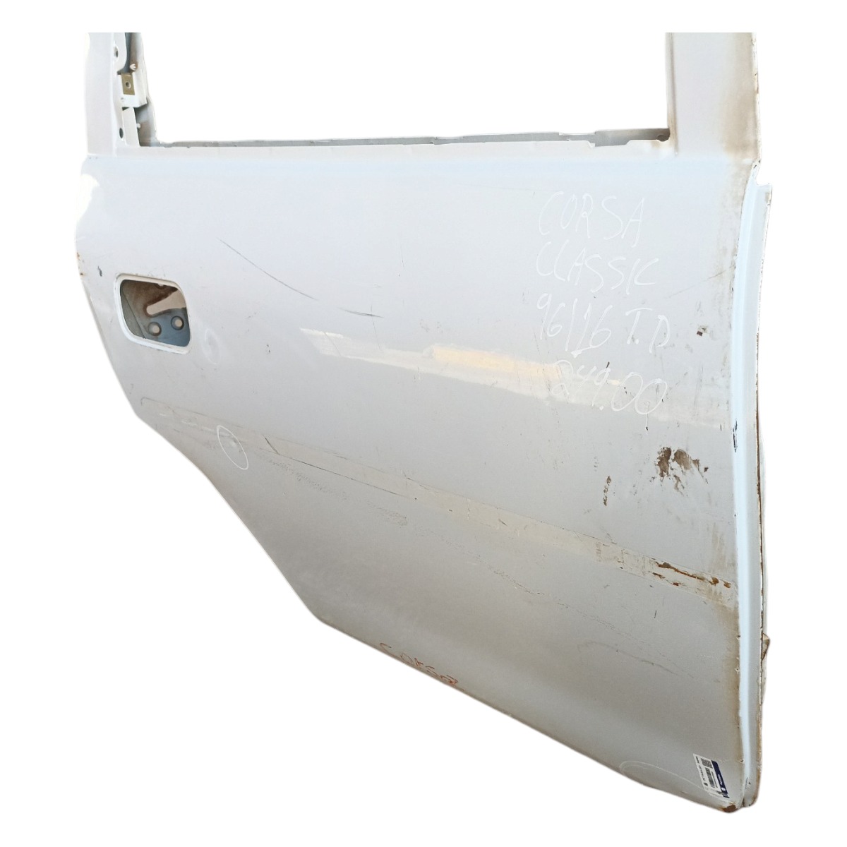 Porta Traseira Direta. Chevrolet Corsa Classic 96/16 Avarias Traseira Direito Branco 2