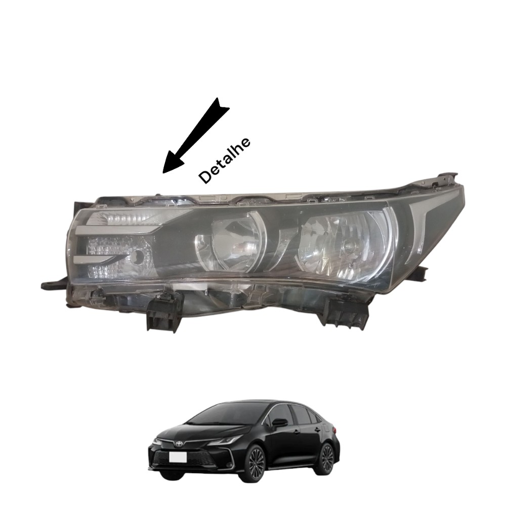 Farol Corolla 2015 2016 2017 Sem Led Original Precisa Polir Esquerdo/motorista