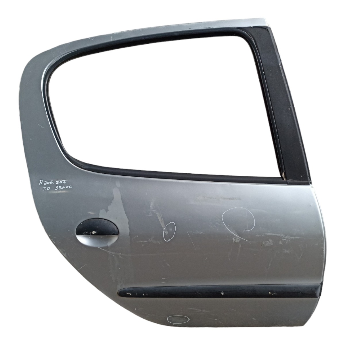 Porta Traseira Direita Peugeot 206 207 Com Detalhes Traseira Direito Prata 1