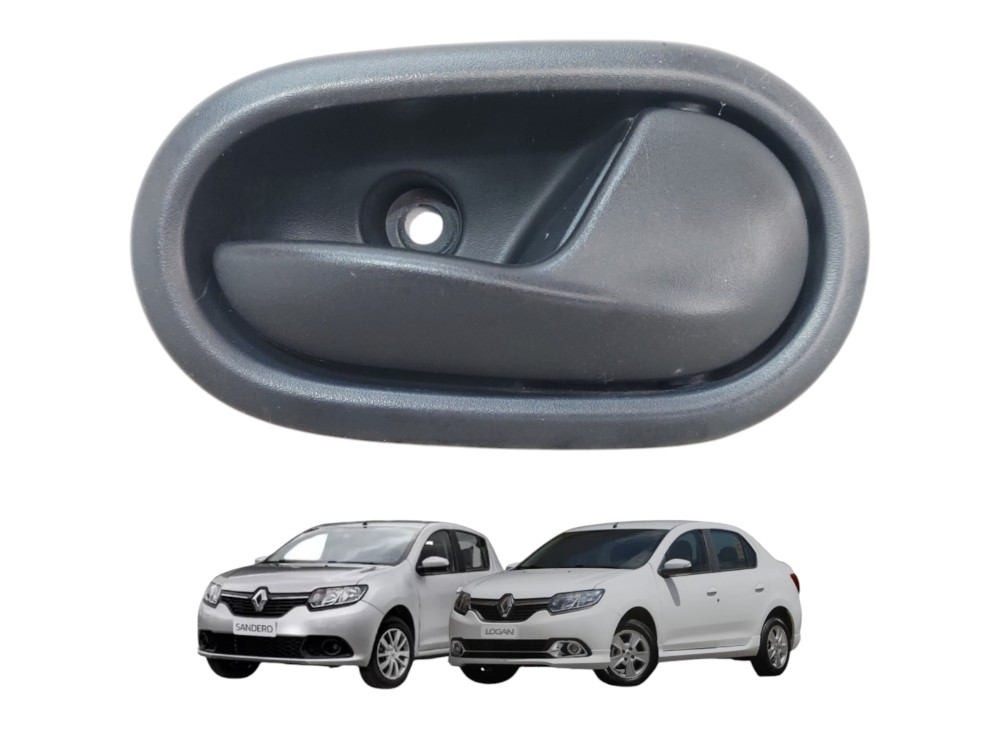 Maçaneta Interna Lado Direito Logan Sandero 2015 A 2019 Preto Dianteira/traseira 1