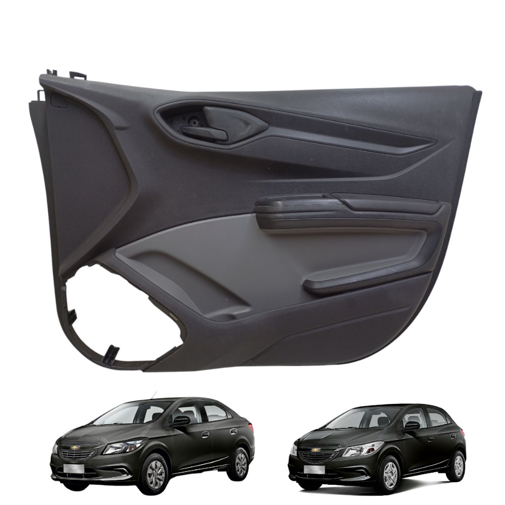 Forro Porta Dianteira Direita Onix Prisma 2012 2013 A 2019 Cinza Escuro / Preto