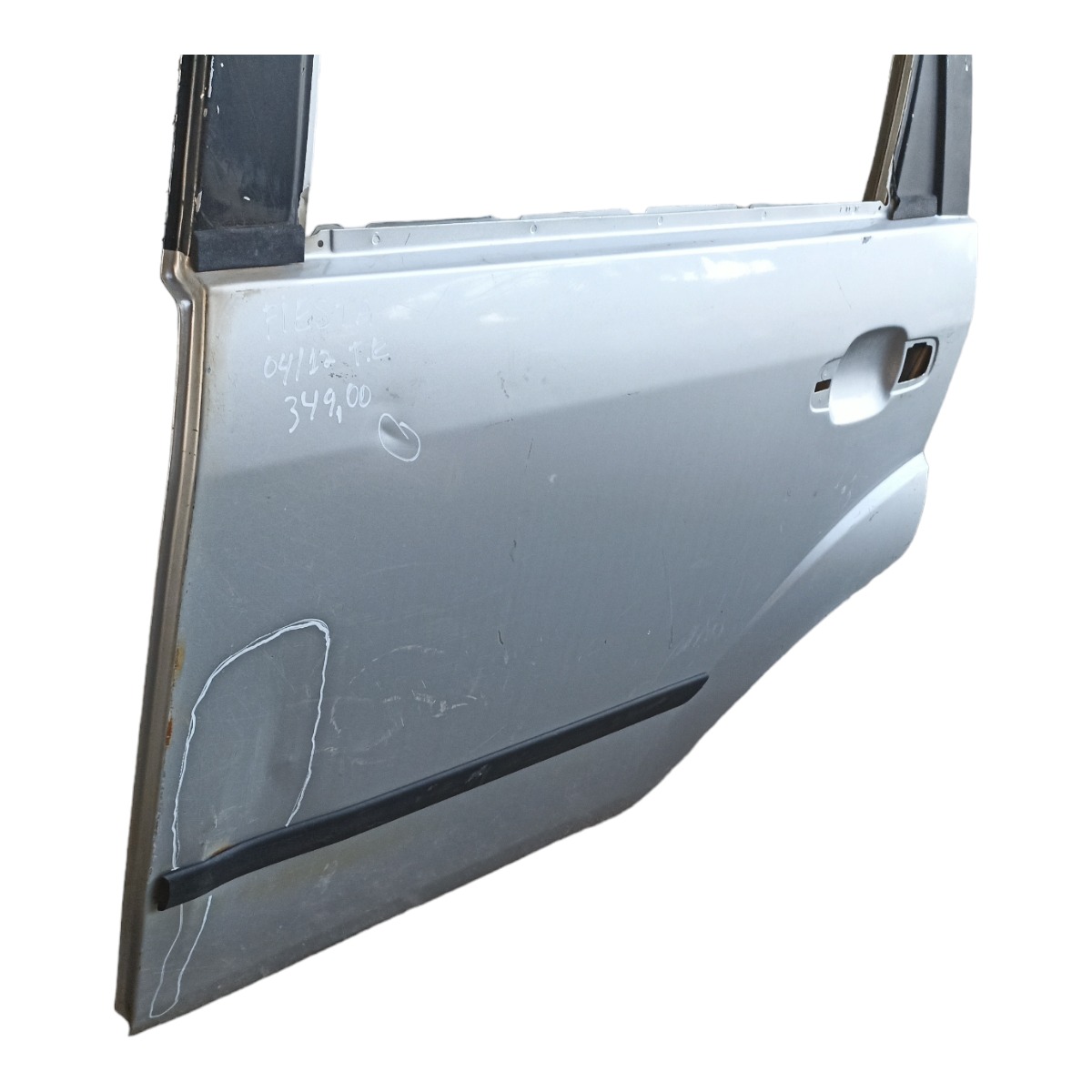 Porta Traseira Esquerda Ford Fiesta 2004 A 2012 Com Avarias Traseira Esquerda Prata 4