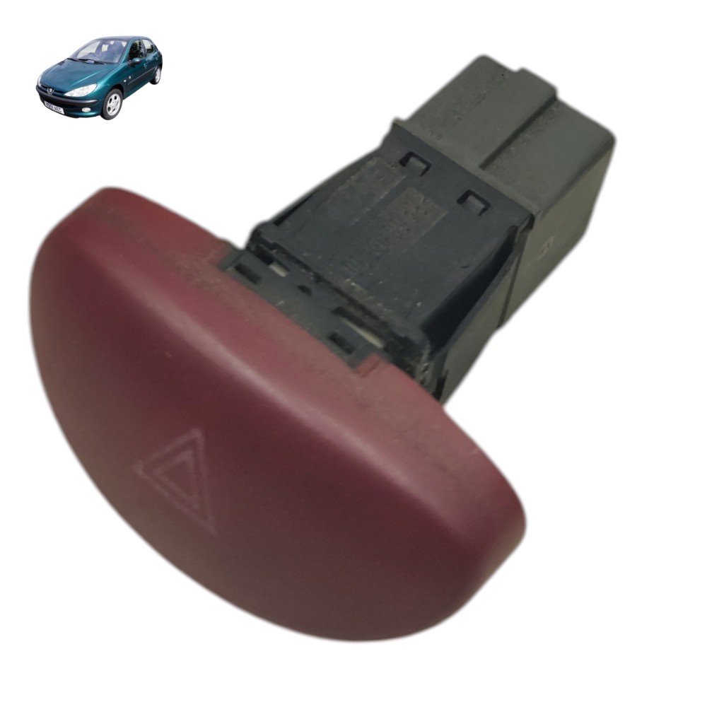 Botão pisca alerta painel Peugeot 206 2001 2002 2003 2004 05 1