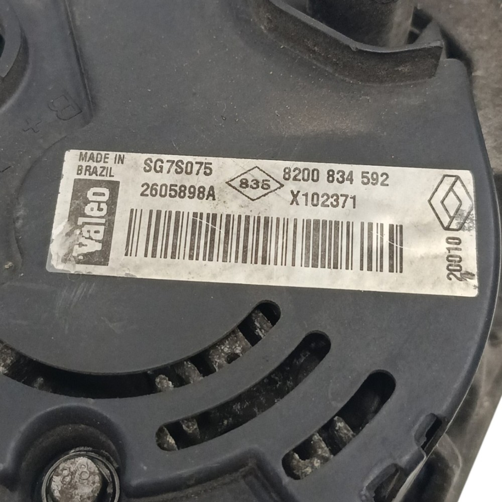 Alternador Renault Clio Logan Sandero 1.0 2008 8200834592 5