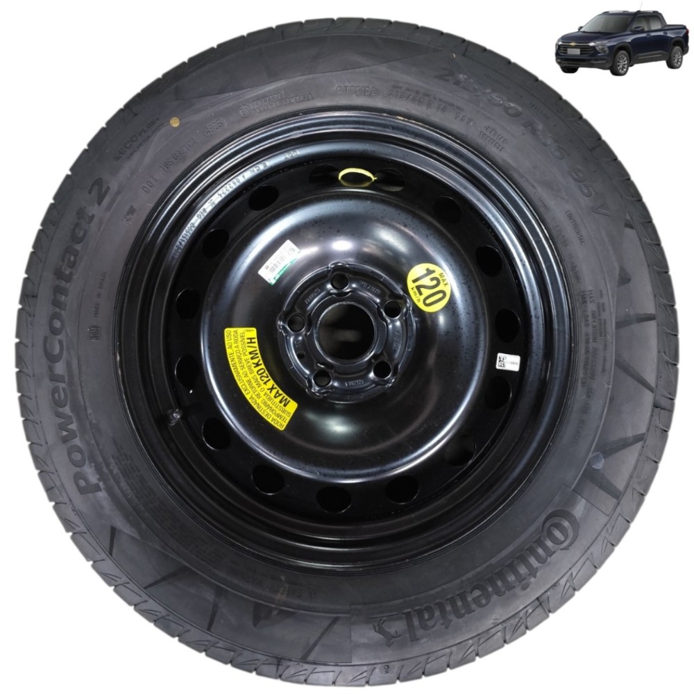 Roda Pneu Estepe Aro 16 215/60 Continental Gm Montana 2026 Preto