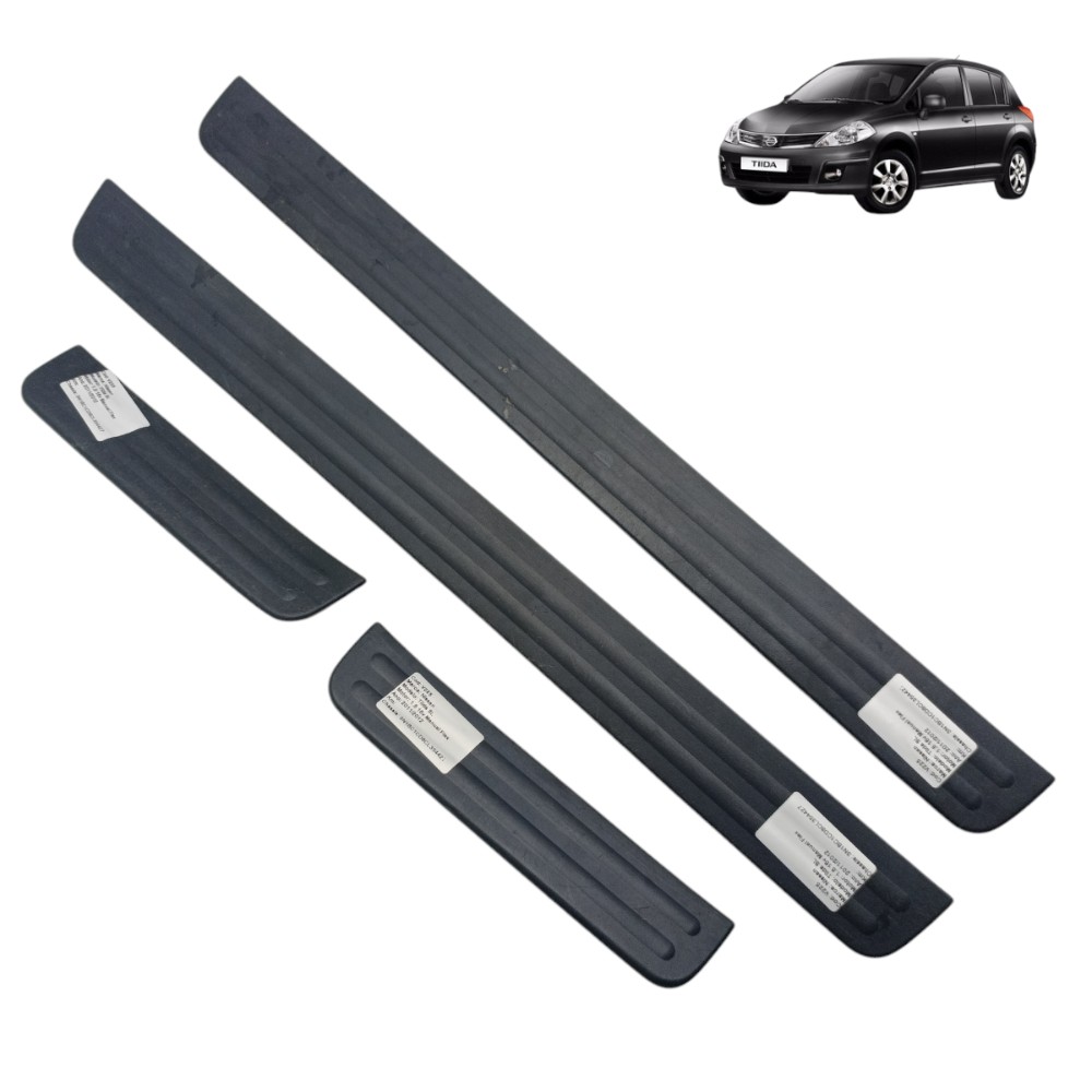 Jogo Soleira Porta Nissan Tidda 2008 2009 2010 2011 2012 Preto 1