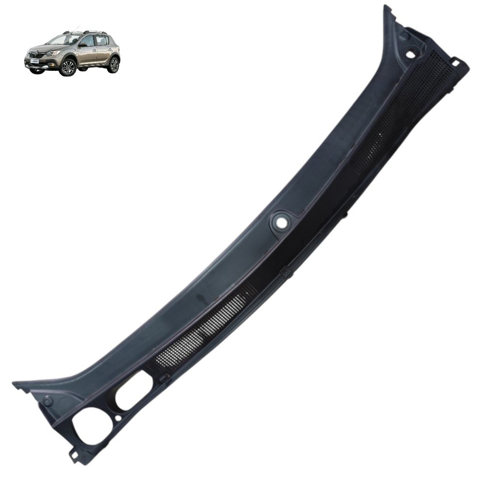Grade Churrasqueira Parabrisa Renault Sandero 2016 2017 2018 Preto Plástico