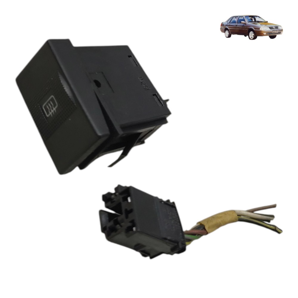Botão desembaçador traseiro com plug vw Santana 2000 2001 02 1