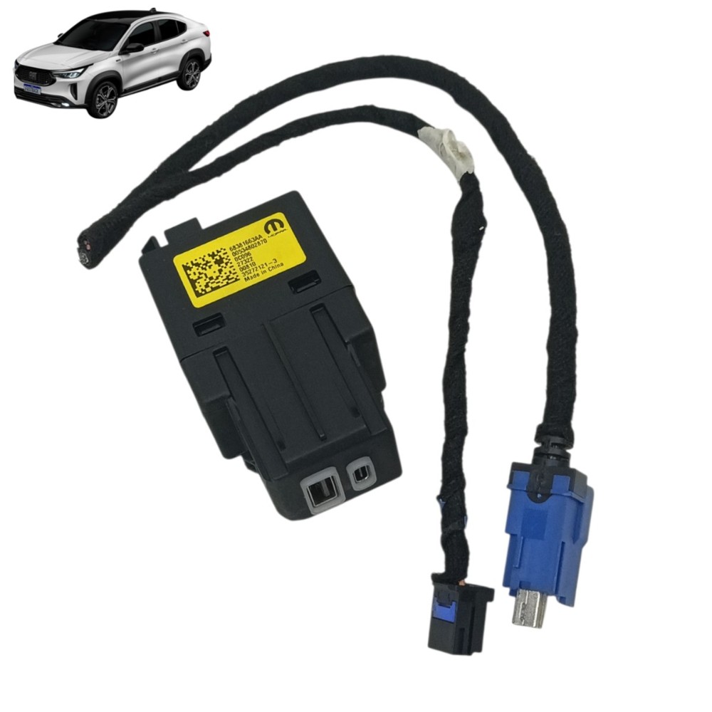 Entrada usb tipo C com conector fiat fastback 2023 2024 2025