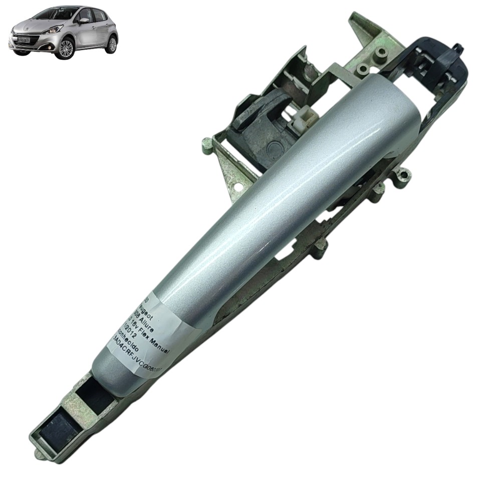 Maçaneta Externa Dianteira Esquerda Peugeot 308 2011 2012 13 Prata Dianteira 1