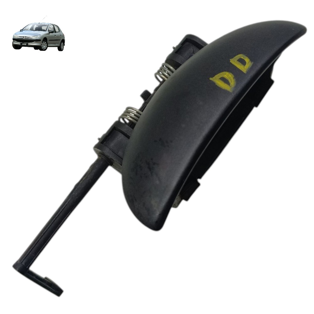 Maçaneta Externa Porta Dianteira Direita Peugeot 206 2008 09 Preto Dianteira 1