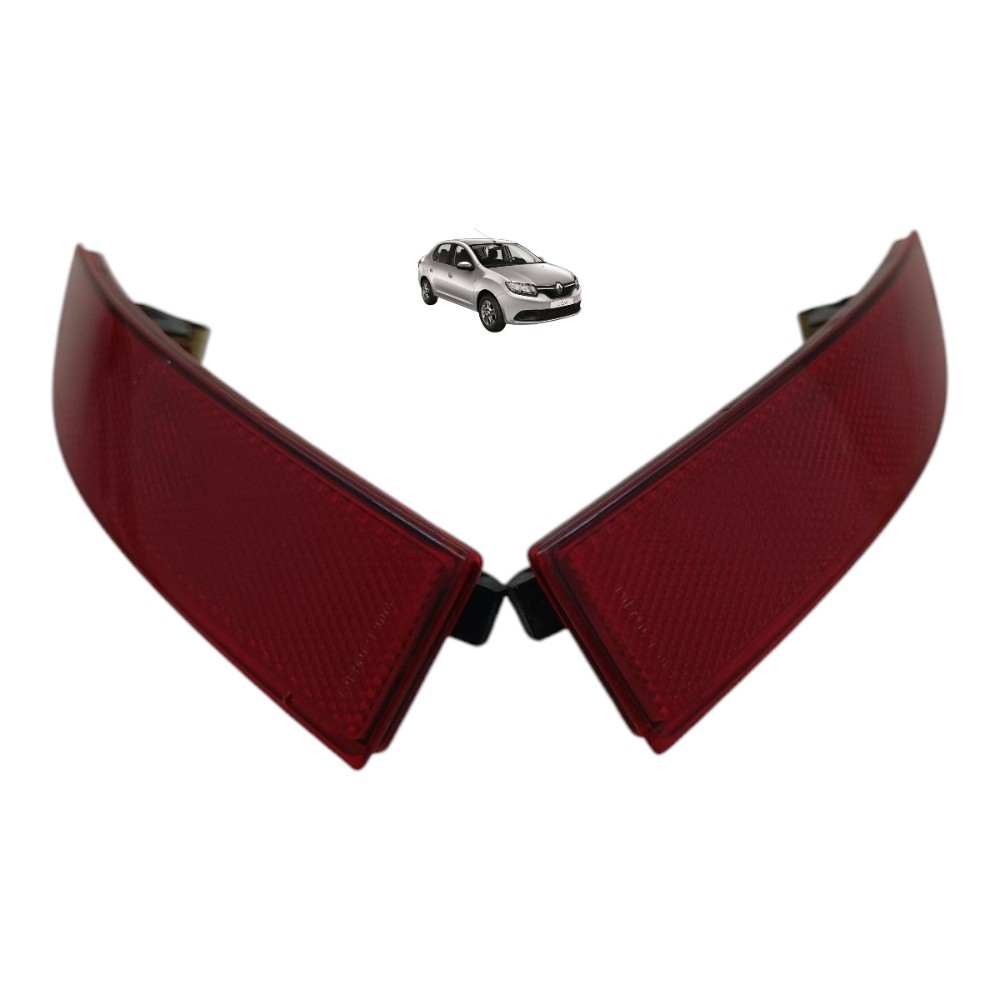 Par Refletor Parachoque Traseiro Renault Logan 2017 2018 19 Vermelho 1