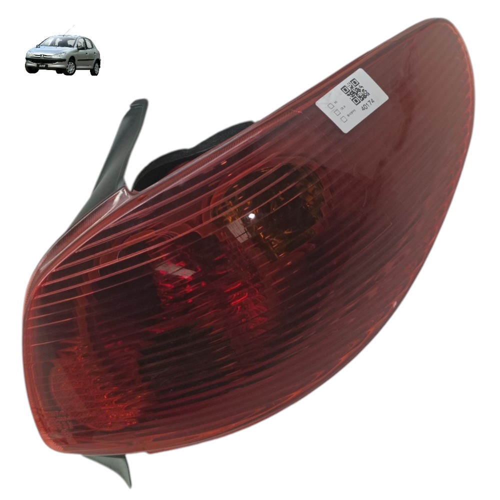Lanterna Traseira Direita Peugeot 206 2006 2007 2008 2009 10 Direito/passageiro Vermelho 1