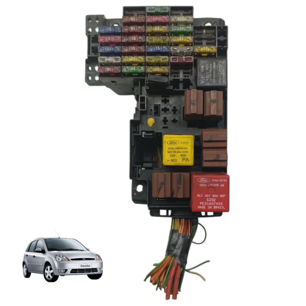 Caixa Fusível Ford Fiesta 1.0 Rocam Gasolina 2003 2004 2005 1