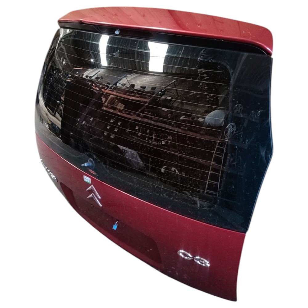 Tampa Traseira Citroen C3 2004 2005 2006 2007 2008 Detalhe  Vermelho 2