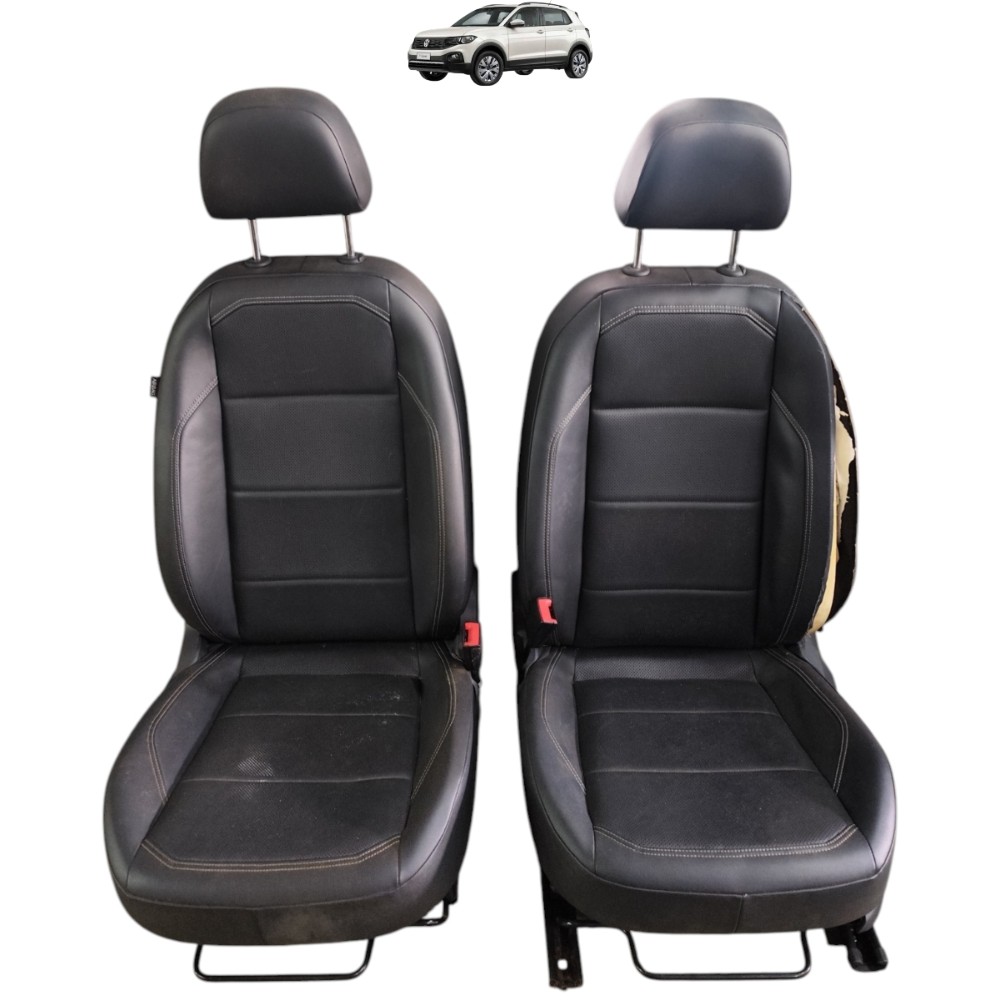 Par banco couro dianteiro VW TCross 2021 2022 2023 acionado