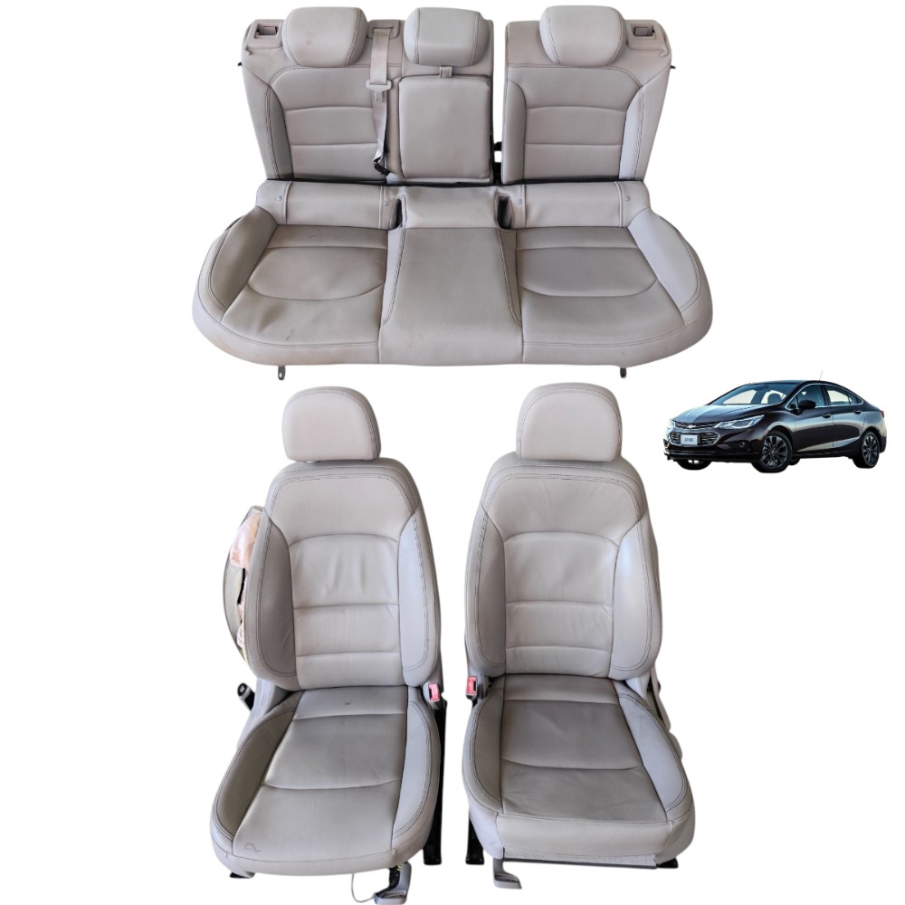 Jogo Banco Couro Gm Cruze 2016 2017 2018 2019 2020 Acionado Cinza 1