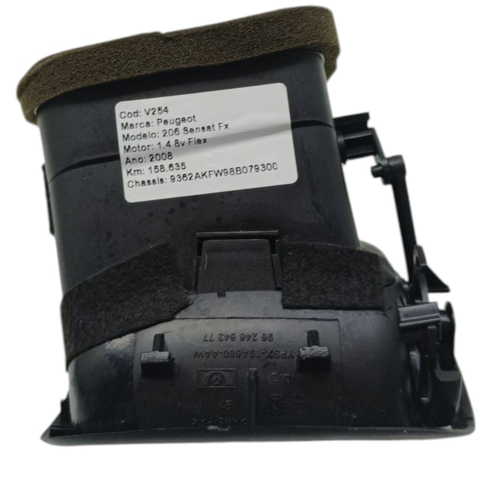 Difusor Ar Lateral Esquerdo Peugeot 206 2007 2008 2009 2010 3
