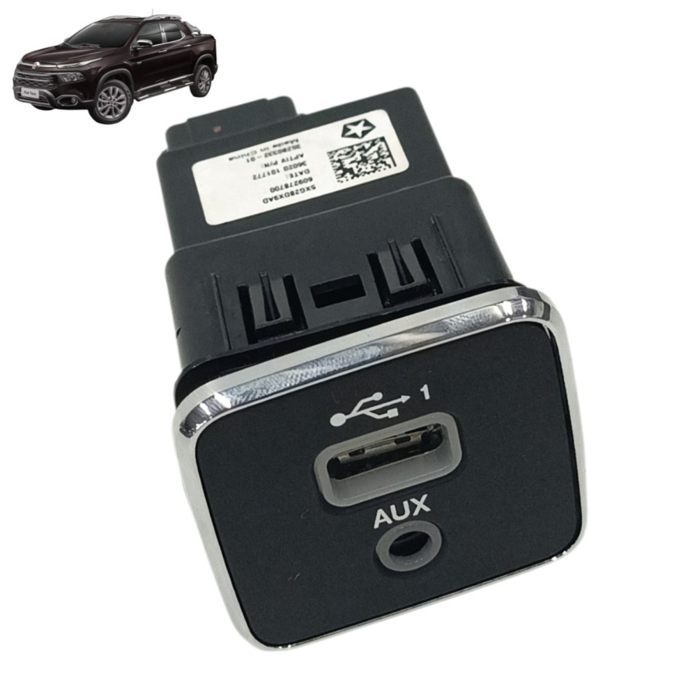 Entrada usb Auxiliar painel fiat toro 2021 2020 2019 2018
