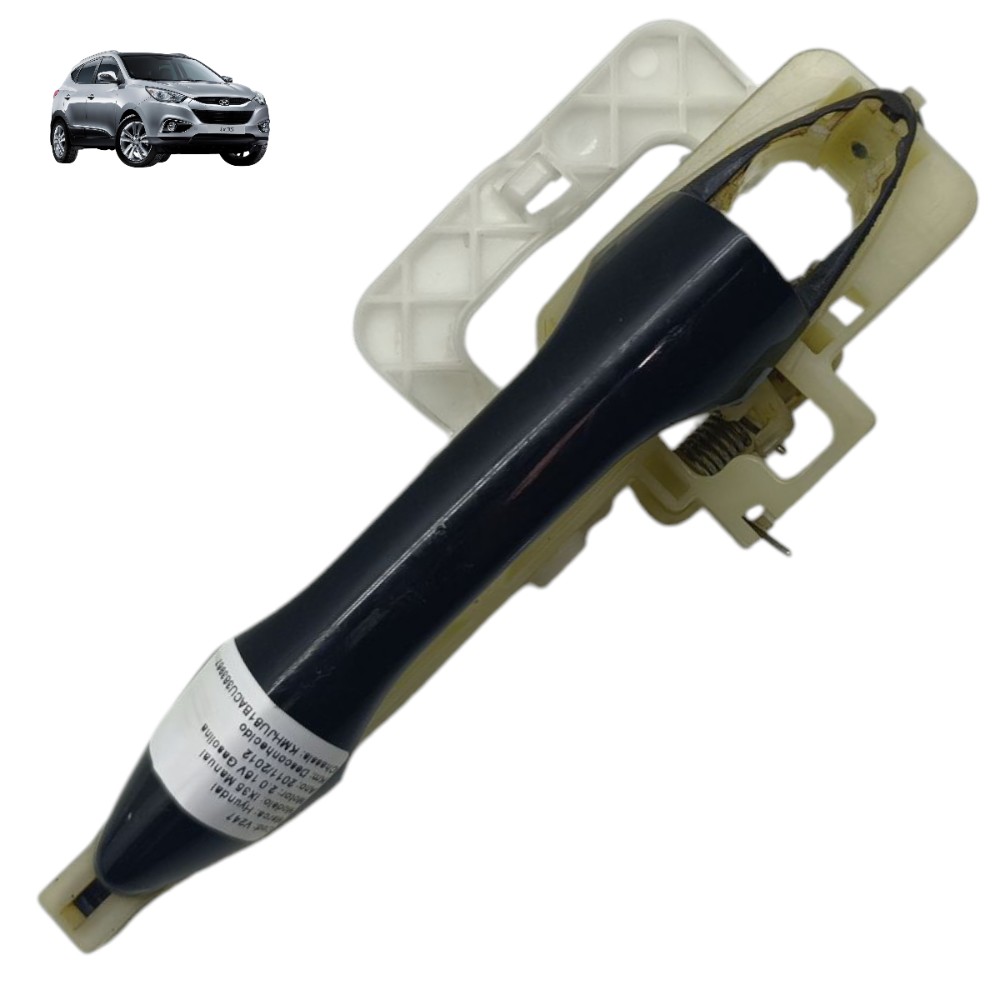 Maçaneta Externa Dianteira Esquerda Hyundai Ix35 2011 2012 Preto Traseira 1