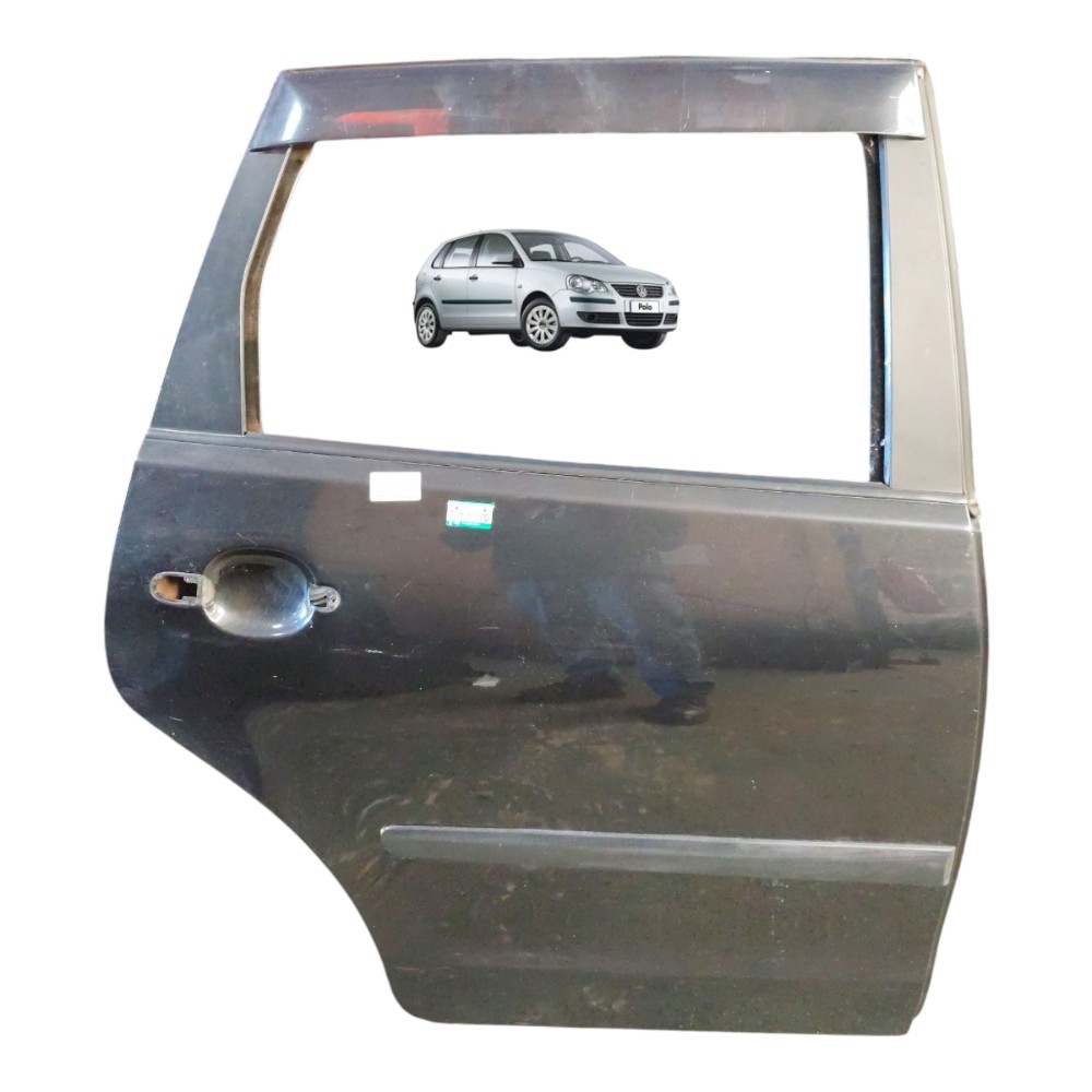 Porta Traseira Direita Vw Polo Hatch 2007 2008 2009 2010 12 Traseira Direita Preto 1