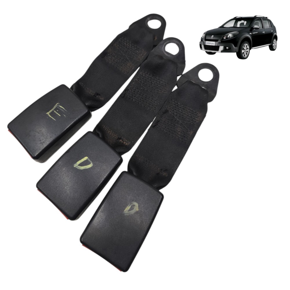 Jogo fecho engate cinto traseiro Renault Sandero 2014 2013