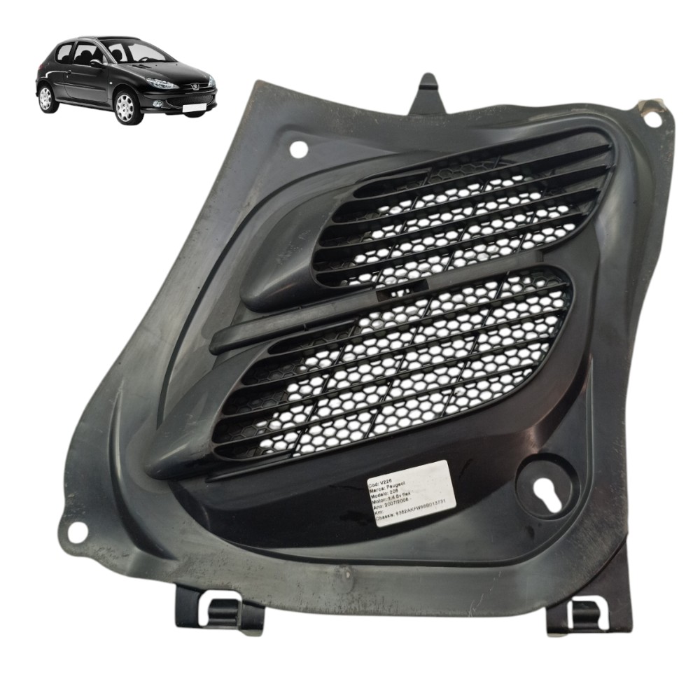 Grade Difusor Entrada Ar Capô Peugeot 206 2007 2008 2009 1