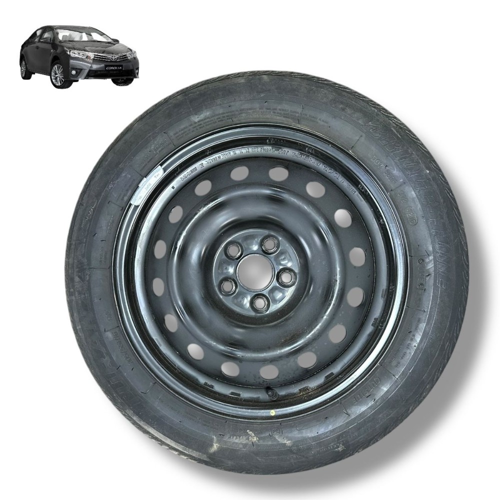 Roda estepe aro 16 pneu 205 55 toyota corolla 2017 5×100 1