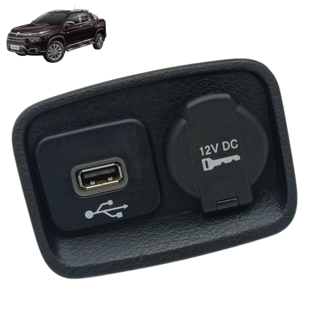 Entrada usb acendedor 12V Fiat toro 2021 2020 2019 2018 2017