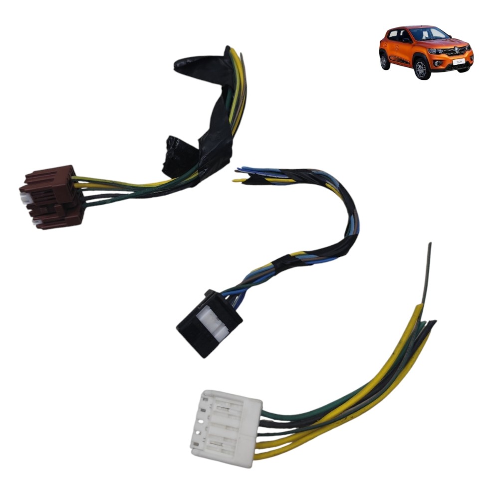 Kit Plug Conector Botão Pisca Alerta Trava Renault Kwid 2018
