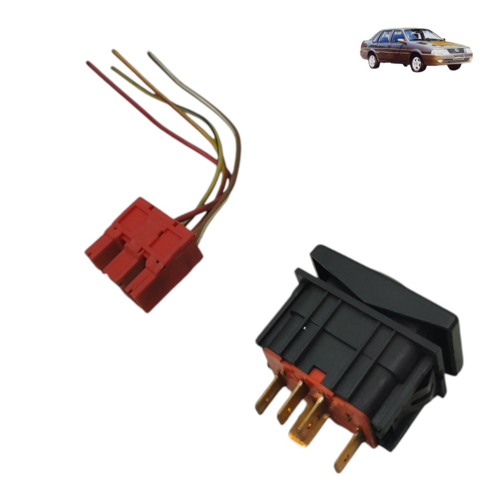 Botão vidro com plug porta dianteira vw Santana 2000 2001 02 1