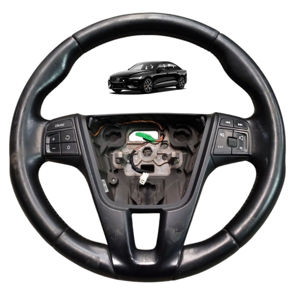 Volante Direção Com Comandos Volvo S60 T4 2010 2011 2012 13 Preto