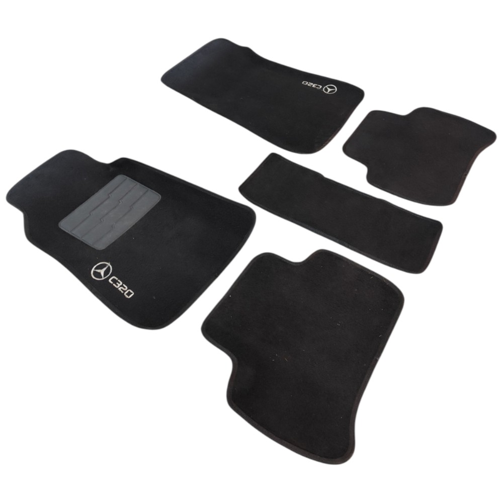 Jogo Tapete Carpete Mercedes C230 2003 2004 2005 2006 2007 Preto 2