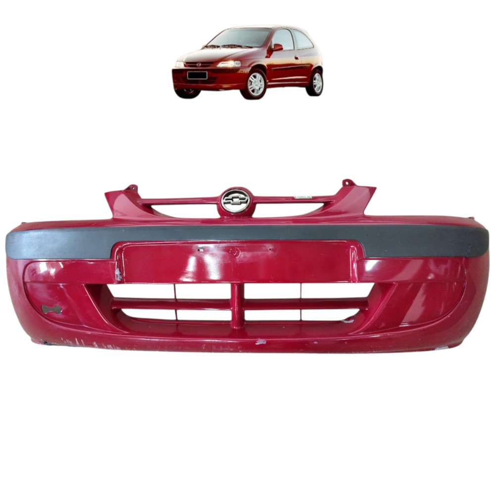 Parachoque Dianteiro Gm Celta 2002 2003 2004 2005 Detalhes Vermelho 1