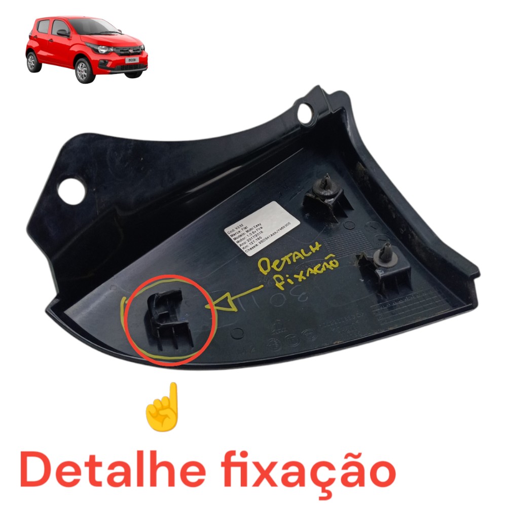 Acabamento Direito Tampa Traseira Fiat Mobi 2018 Com Detalhe