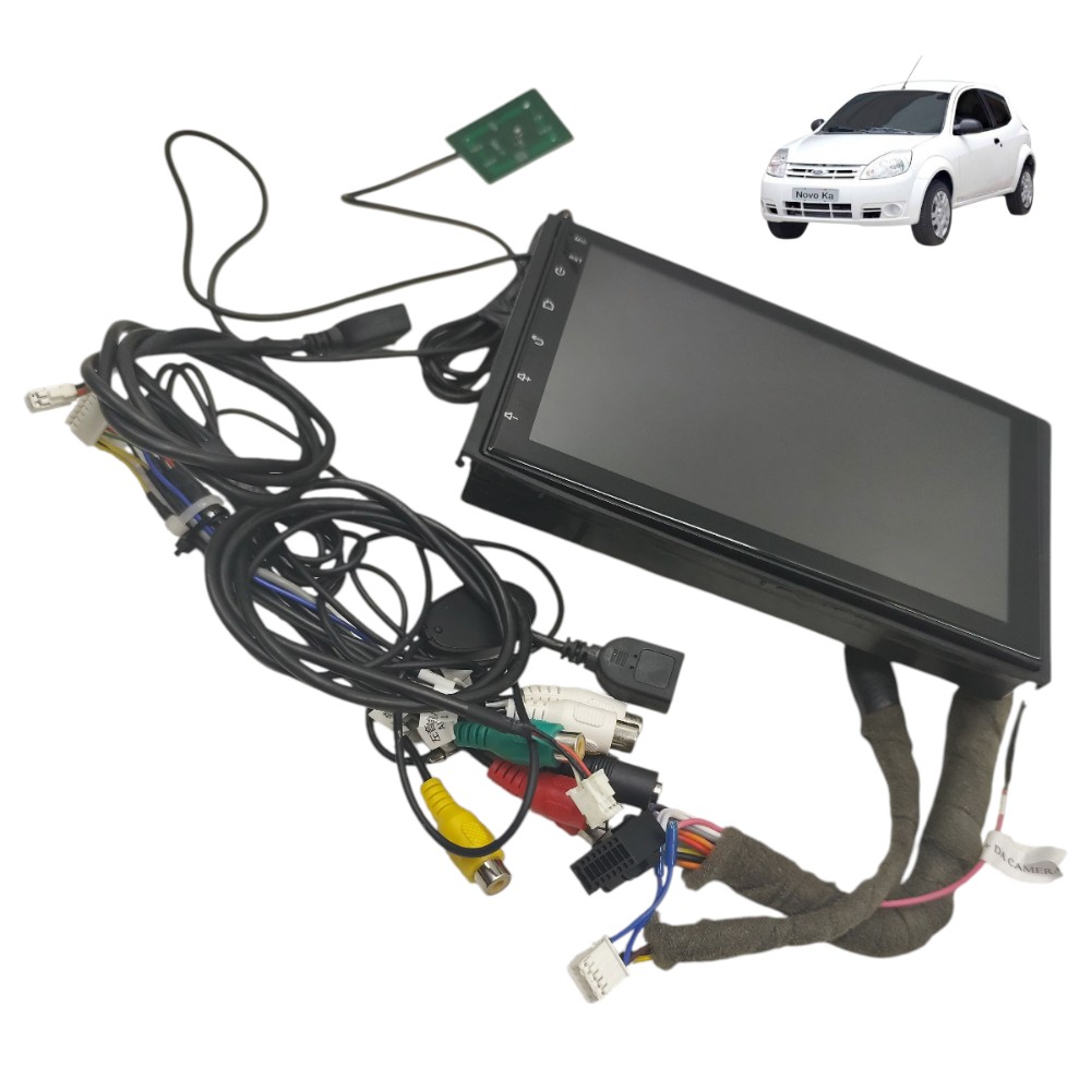 Kit Multimídia Gps Microfone Plug Honda Fit 2004 2005 2006 Preto 1