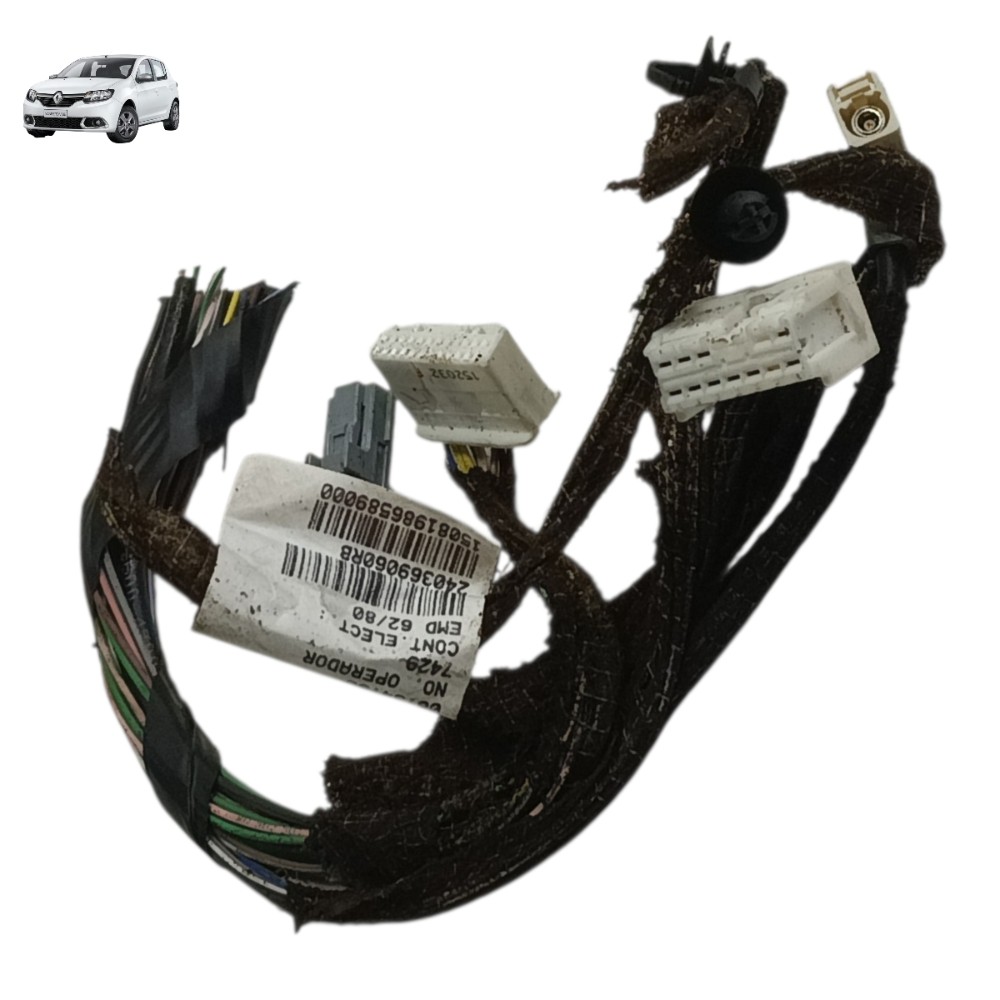 Jogo Plug Conector Som Multimídia Renault Sandero 2016 2017 1