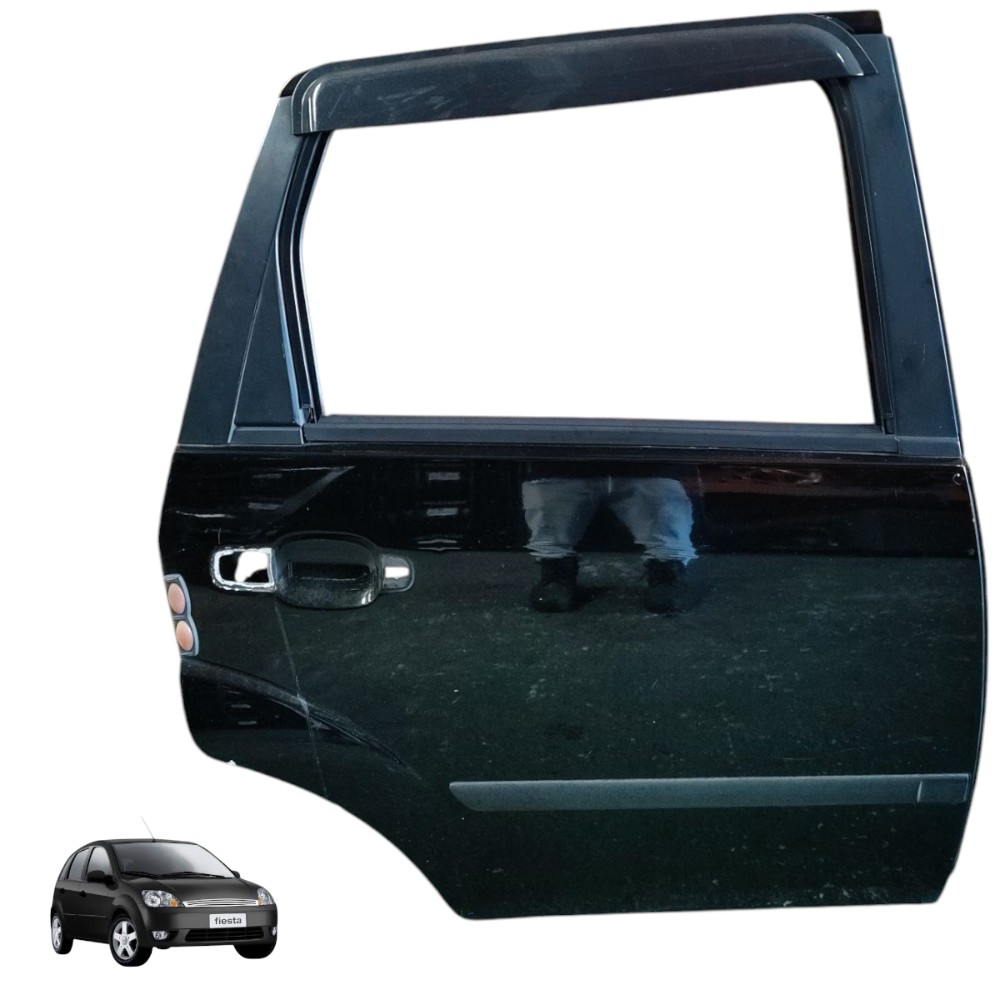 Porta Traseira Direita Ford Fiesta Hatch 2003 2004 2005 2006 Traseira Direito Preto 1