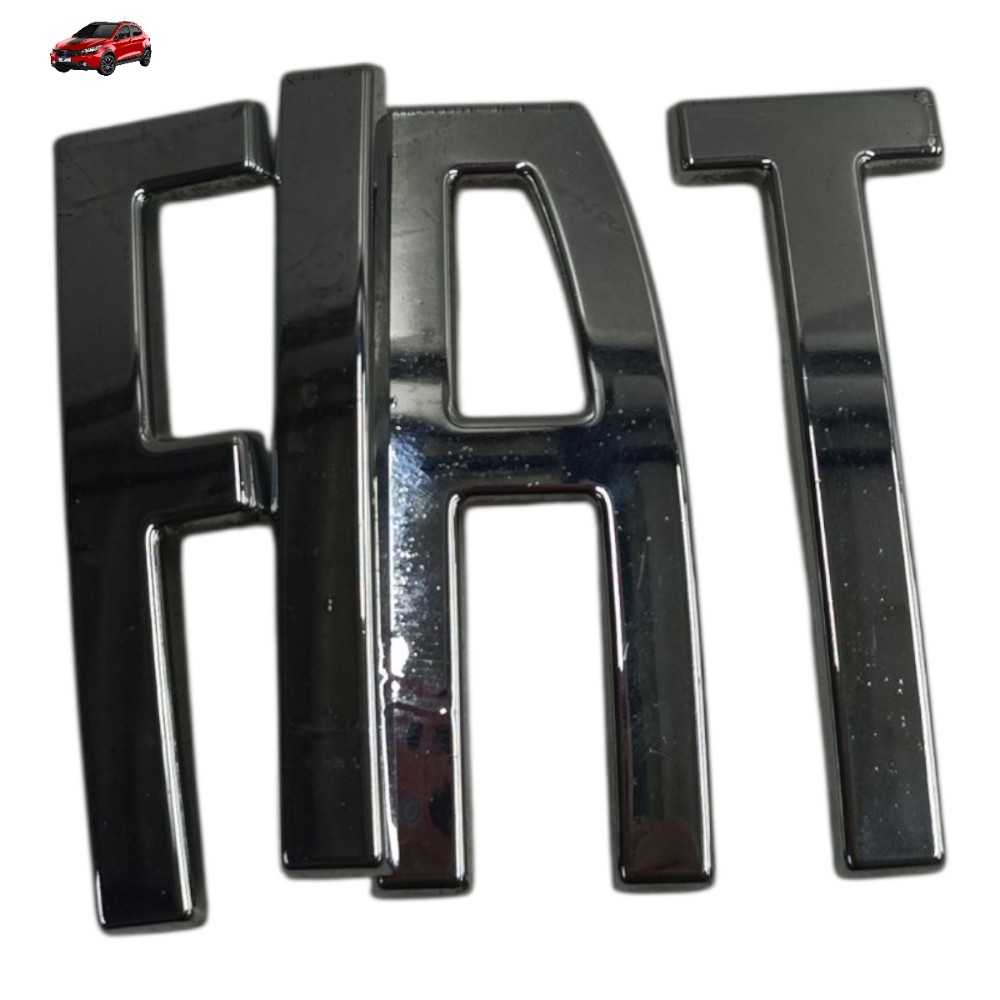 Jogo Emblema Escrita Fiat Para Argo 2017 2018 2019 2020 2021 Prateado 1