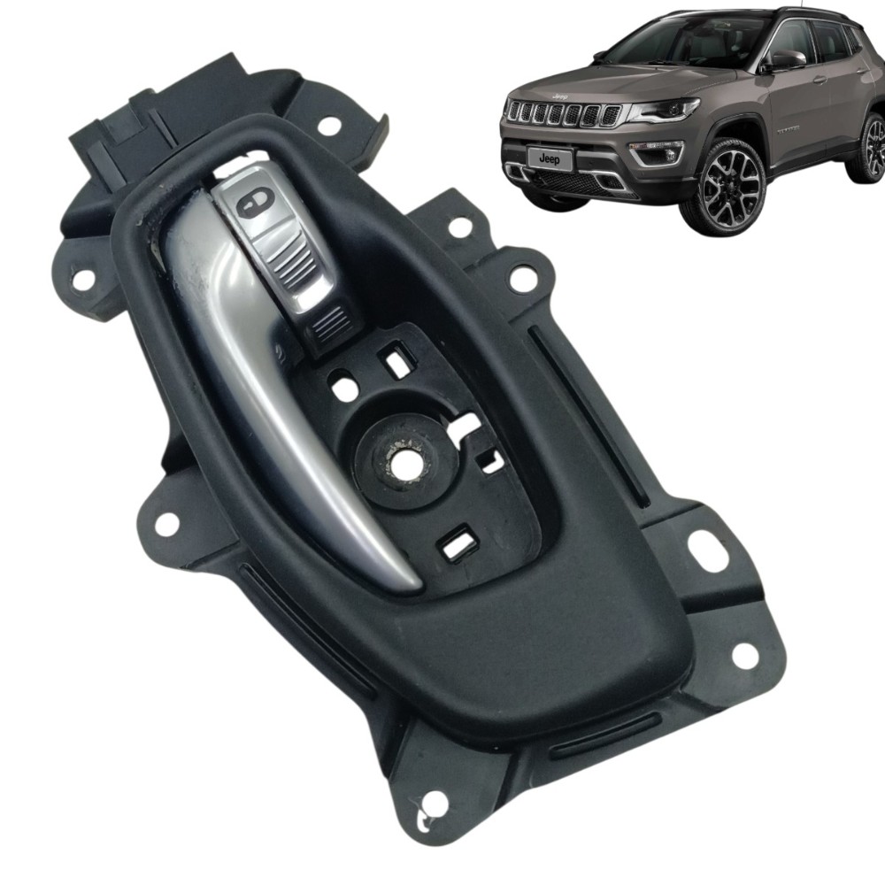 Maçaneta Interna Dianteira Esquerda Jeep Compass 2019 2020 Prata Dianteira