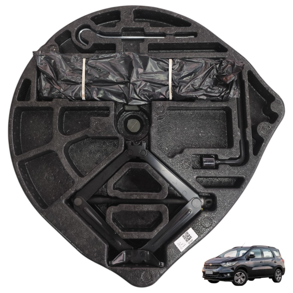 Kit isopor macaco chave roda estepe GM Spin 2024 2023 2022