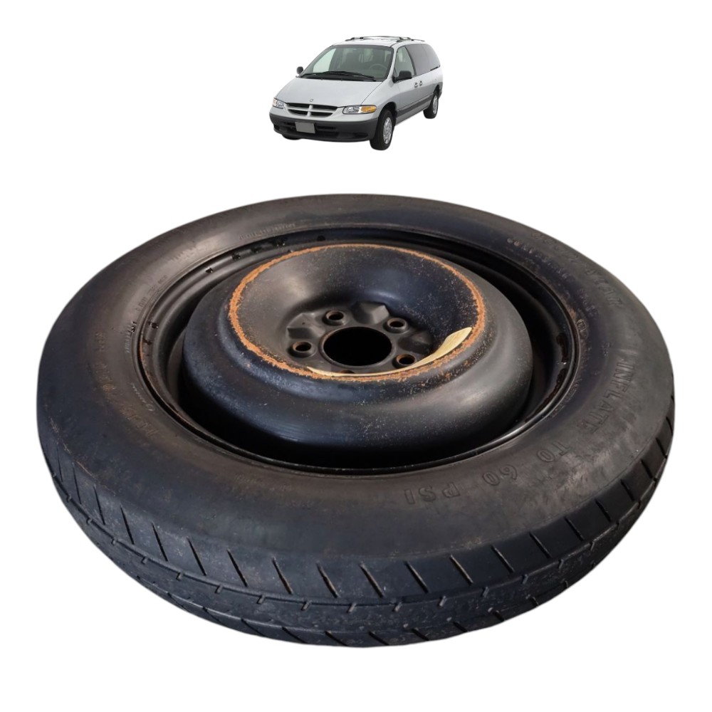 Roda Estepe Ferro Aro 16 Chrysler Grand Caravan 98 1999 2000 Preto 1