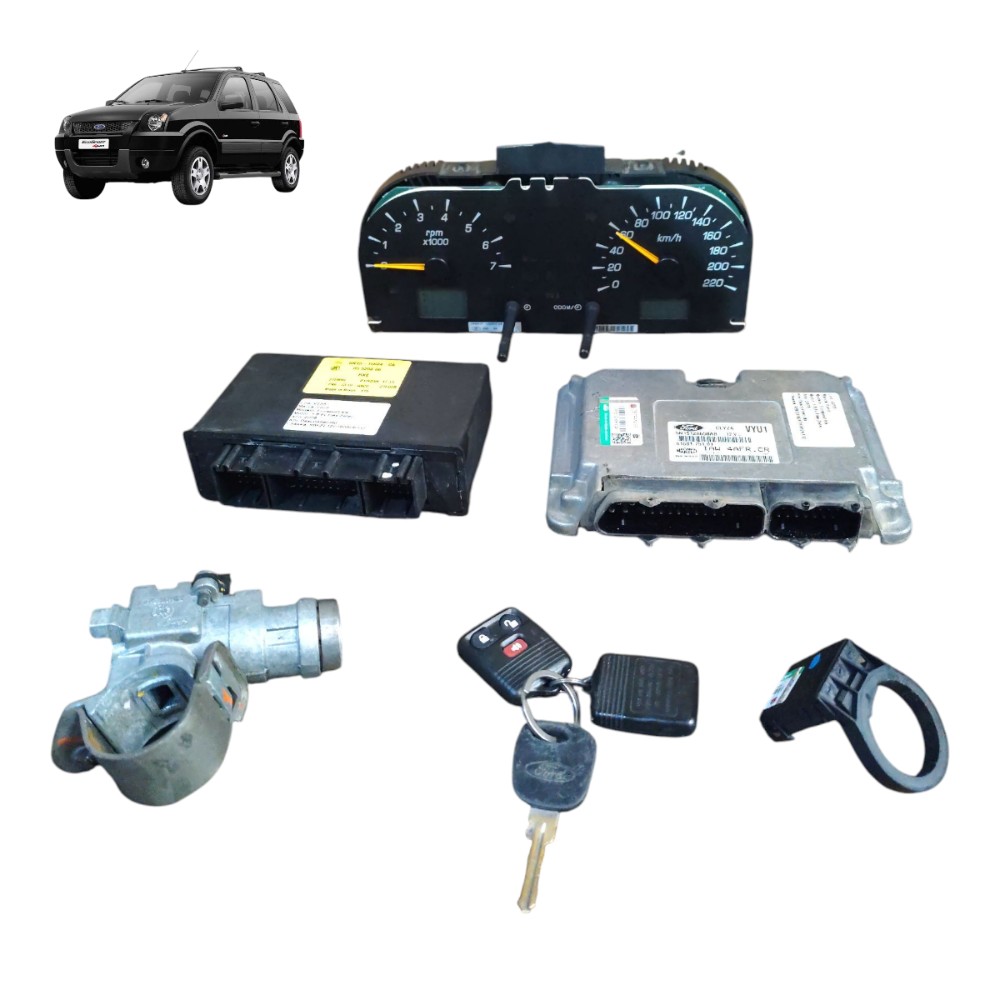 Kit Code Módulo Injeção Ford Ecosport 1.6 Zetec Rocam 2006 1