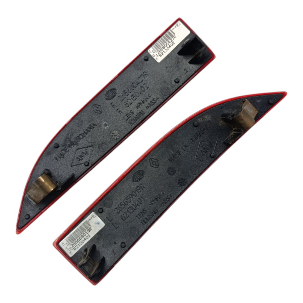 Par Refletor Parachoque Traseiro Renault Logan 2017 2018 19 Vermelho 3