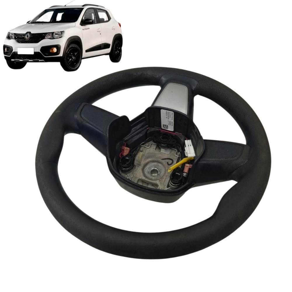 Volante Direção Renault Kwid 2018 2019 2020 Com Desgaste Preto
