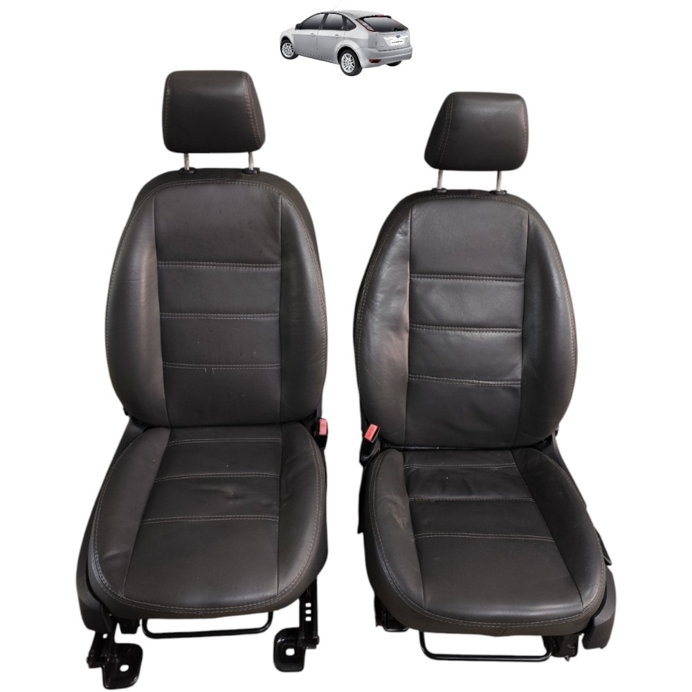 Par Banco Couro Dianteiro Ford Focus 2013 2012 2011 2010 09 Cinza-escuro